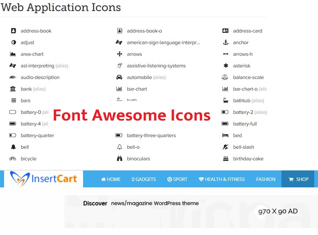 font awesome icons