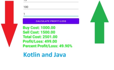 Kotlin + Java Android Code Stock Profit Loss Calculate [Full Source Code]